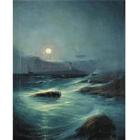 Stormy seas in moonlight by 
																	Leon Kalogeropoulos