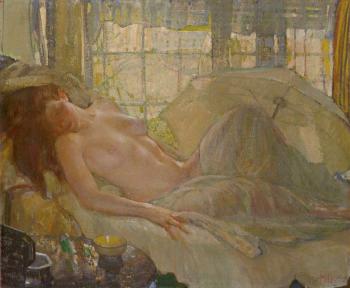 Reclining nude by 
																	Richard E Miller