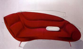 Bantal guling di atas sofa by 
																	Nyoman Masriadi