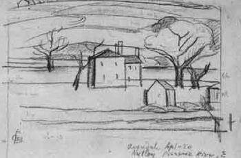 Three drawings of New Jersey by 
																			Oscar Bluemner
