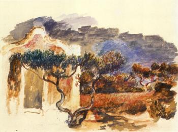 Cabanon et l'olivier by 
																	Pierre-Auguste Renoir