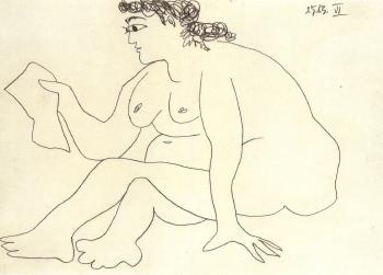 Seated nude by 
																	Pablo Picasso