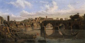 Rome, view of the Tiber with Ponte Rotto