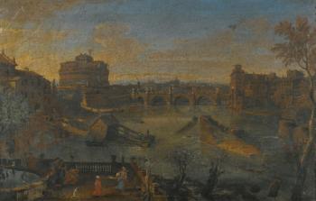 Rome, The Castel Sant'angelo And The River Tiber From The South