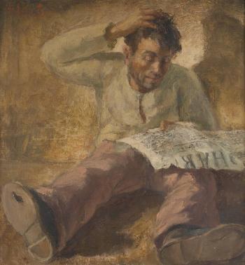 Le lecteur de journal by 
																	Herman Eberstein