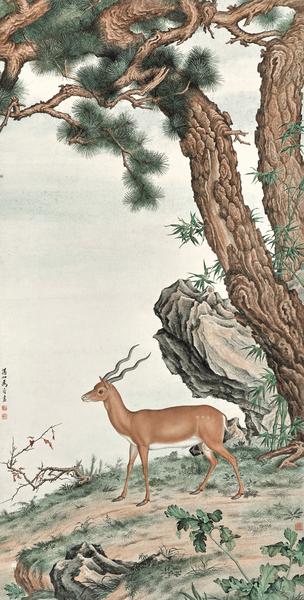Antelope under the pine tree by 
																	 Ma Jin