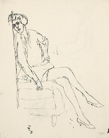 Auf Einem Stuhl Sitzende Frau by 
																	Vladimir Lukianowitsch von Zabotin