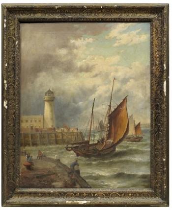 Stormig hamn by 
																			Joseph Eaman