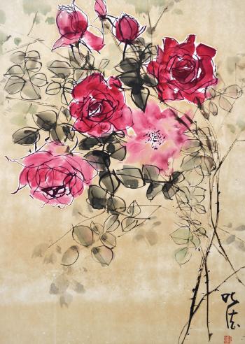 Pink Roses by 
																	 Earl Lu