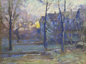 Impressionistic Connecticut town by 
																	George F Muendel
