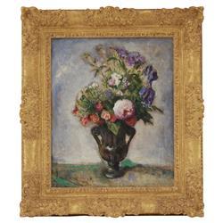 Flowers in an Urn by 
																	Adolphe Borie