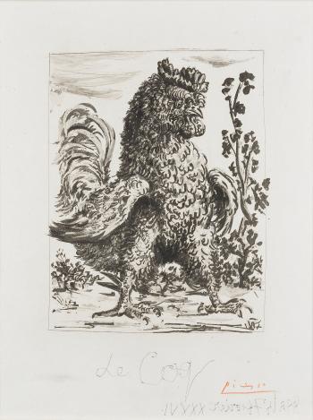 Le Coq, from Histoire Naturelle (Eaux-fortes originales pour des textes de buffon), 1936 by 
																	Pablo Picasso