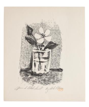 Fleurs dans un Verre; La Petite Pot de Fleurs, 1947 by 
																	Pablo Picasso
