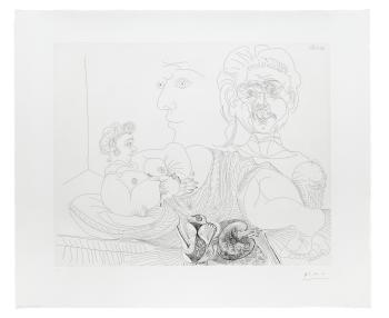 Femme couchée et deux visages, from Suite 156, 1970 by 
																	Pablo Picasso