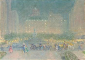 5th Avenue Looking South From 59th Street (Nocturne) by 
																	Johann Berthelsen