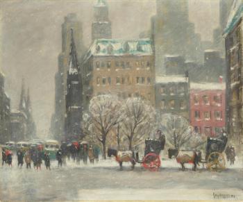 Winter's Day at the Plaza by 
																	Guy Carleton Wiggins