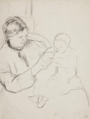 Mère et enfant by 
																	Camille Pissarro