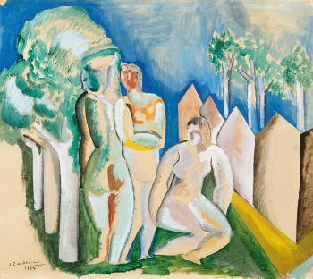 Trois baigneuses by 
																	Ossip Zadkine