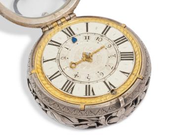 A SINGLE-HAND VERGE WATCH WITH ALARM by 
																	Thomas Tompion