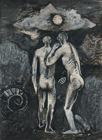 Two Figures by the Shore