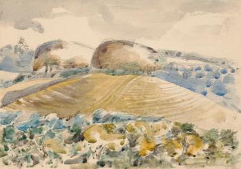 Landscape of the Wittenham Clumps by 
																	Paul Nash