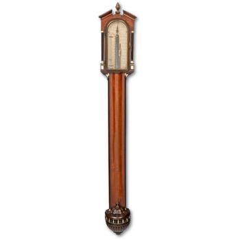A GEORGE III STICK BAROMETER by 
																	Benjamin Mary