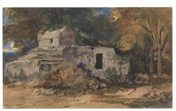 Rock cut tombs, Lycia by 
																	William James Muller