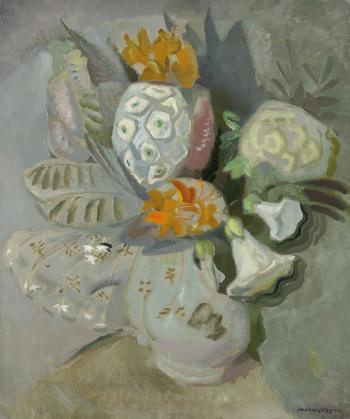 Flowers in a vase by 
																	Ivon Hitchens