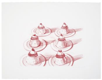 Six Italian Desserts, from Recent Etchings II by 
																	Wayne Thiebaud