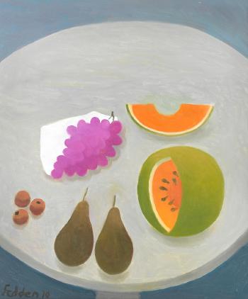 Still Life with Melon and Pears by 
																	Mary Fedden