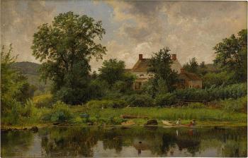 The Old Homestead of Isaac P. Cooley, Greenwood Lake, Passaic County, New Jersey by 
																	Jasper Francis Cropsey