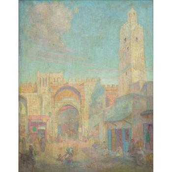 North African town by 
																	Louis Comfort Tiffany