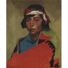 Young Buck of the Tesuque Pueblo by 
																	Robert Henri